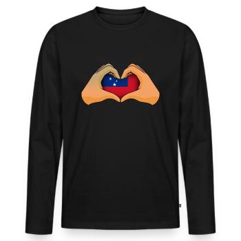 Samoa - T-shirt manches longues Premium bio Homme - noir - Devant - Nico (187cm)