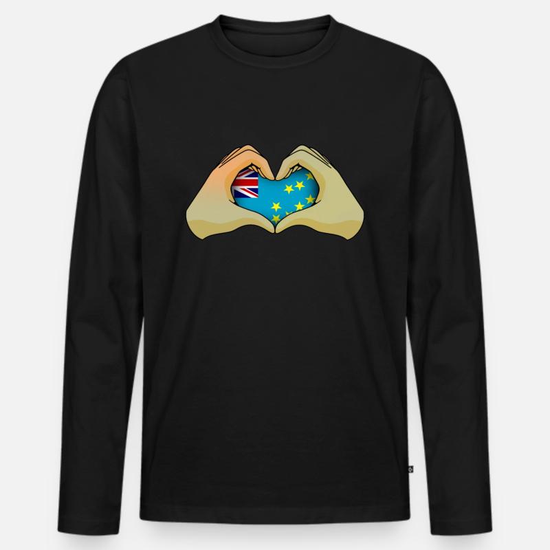 Tuvalu - Männer Premium Bio Langarmshirt - Schwarz