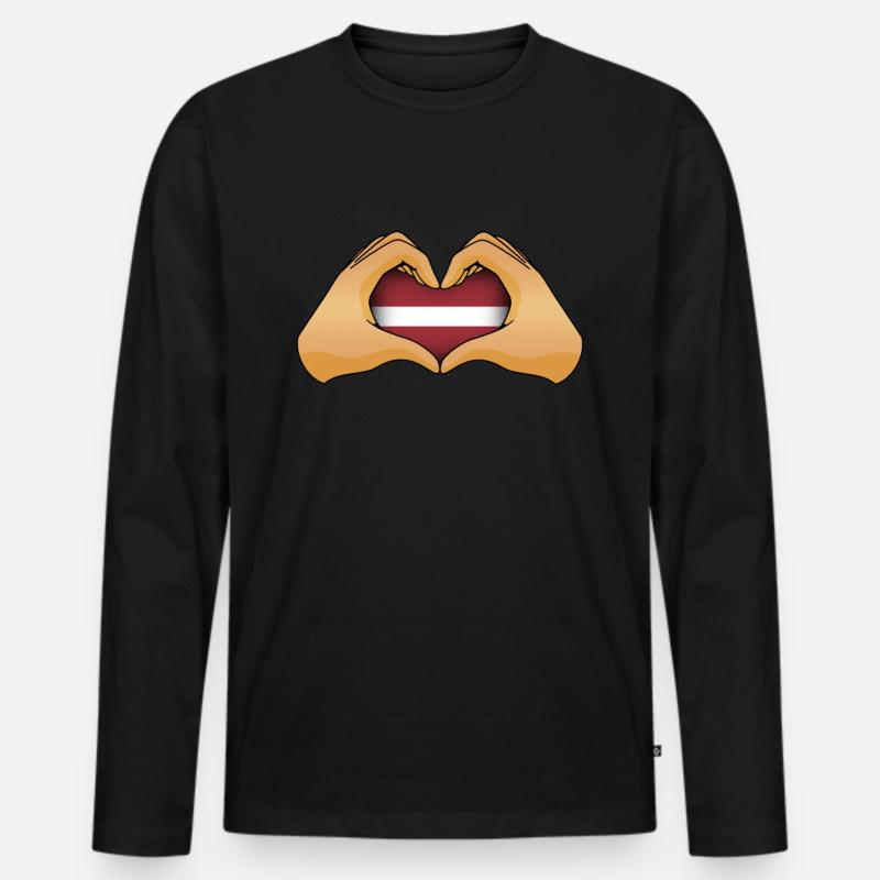 Lettland - Männer Premium Bio Langarmshirt - Schwarz