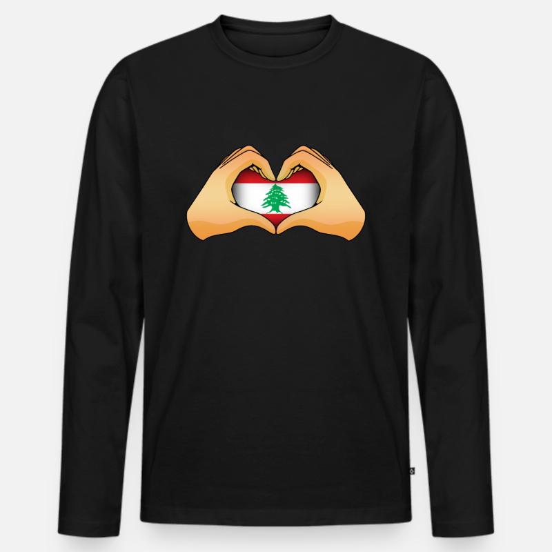Libanon - Männer Premium Bio Langarmshirt - Schwarz