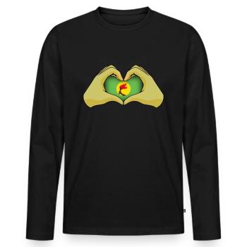 Zaire - Männer Premium Bio Langarmshirt - Schwarz - Vorne - Nico (187cm)