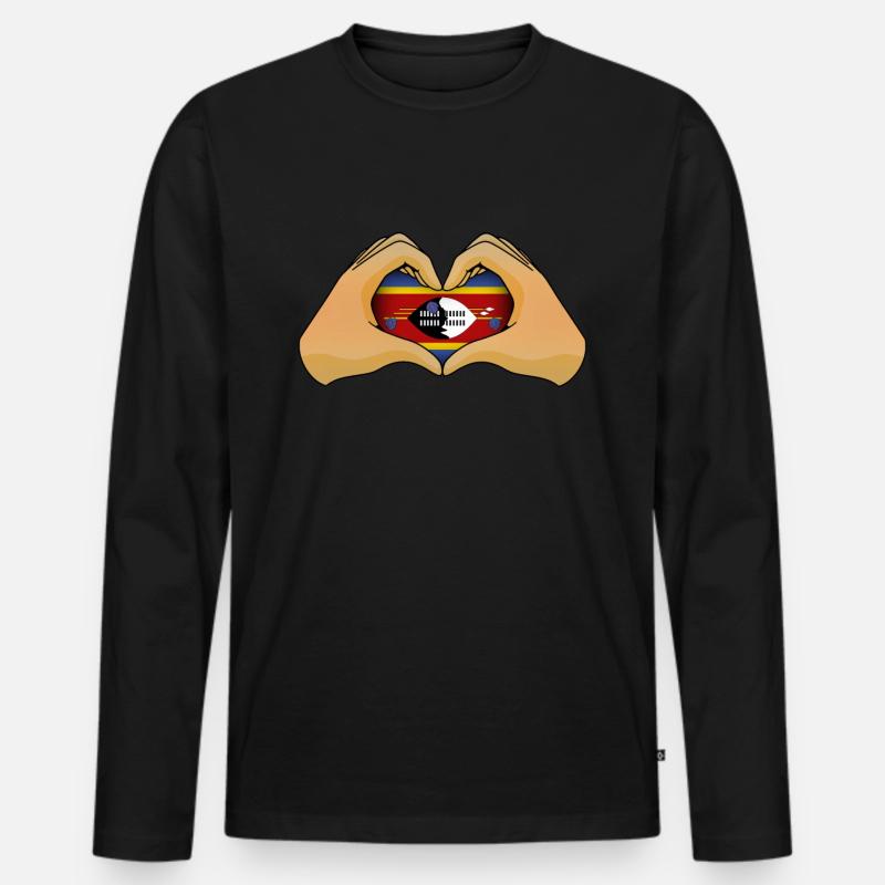 Swasiland - Männer Premium Bio Langarmshirt - Schwarz