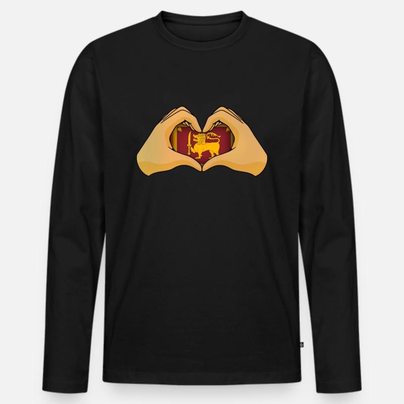 Sri Lanka - Männer Premium Bio Langarmshirt - Schwarz
