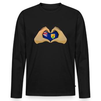 Turks and Caicos Islands - Men's Premium Organic Long Sleeve Shirt - black - Front - Nico (187cm)