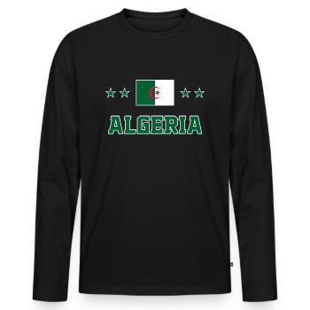 Algeria - Men's Premium Organic Long Sleeve Shirt - black - Front - Nico (187cm)