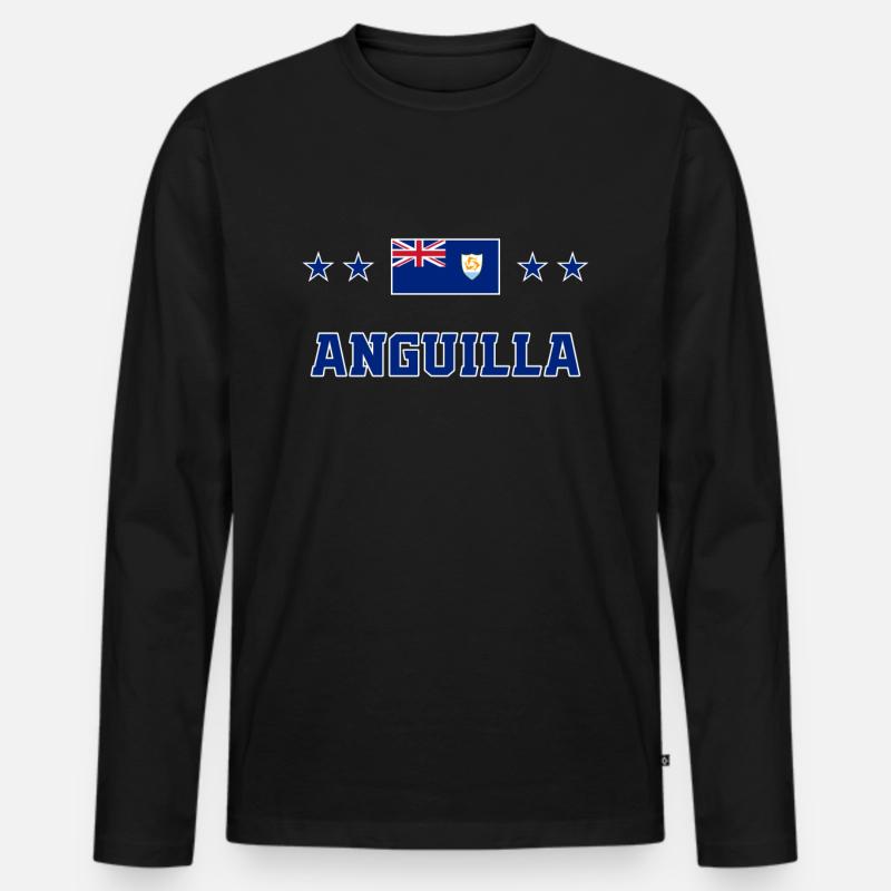 Anguilla - Männer Premium Bio Langarmshirt - Schwarz