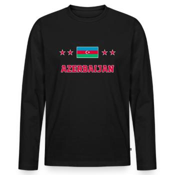 Azerbaïdjan - T-shirt manches longues Premium bio Homme - noir - Devant - Nico (187cm)