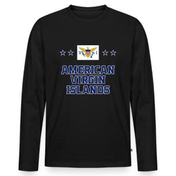 Amerikanische Jungferninseln - Männer Premium Bio Langarmshirt - Schwarz - Vorne - Nico (187cm)