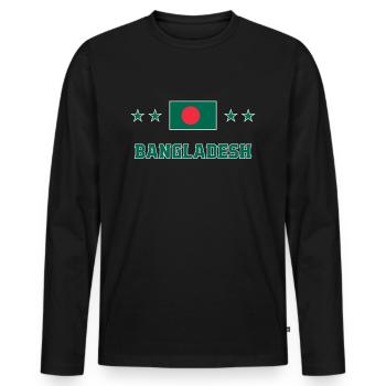 Bangladesch - Männer Premium Bio Langarmshirt - Schwarz - Vorne - Nico (187cm)