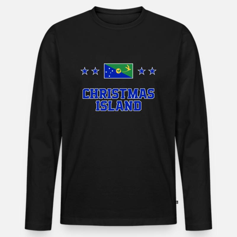 Weihnachtsinsel - Männer Premium Bio Langarmshirt - Schwarz