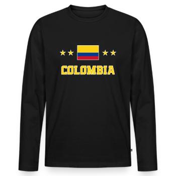 Colombie - T-shirt manches longues Premium bio Homme - noir - Devant - Nico (187cm)