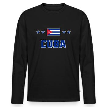 Cuba - T-shirt manches longues Premium bio Homme - noir - Devant - Nico (187cm)