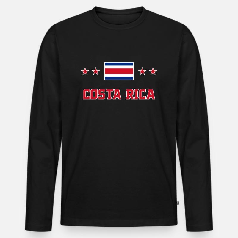 Costa Rica - Männer Premium Bio Langarmshirt - Schwarz