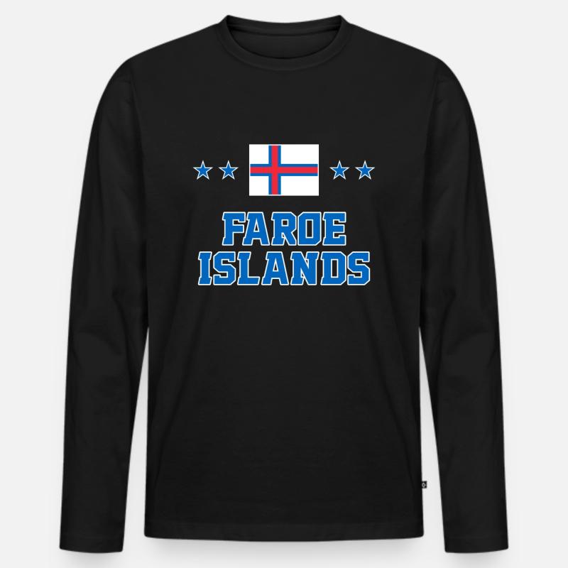 Färöer Inseln - Männer Premium Bio Langarmshirt - Schwarz
