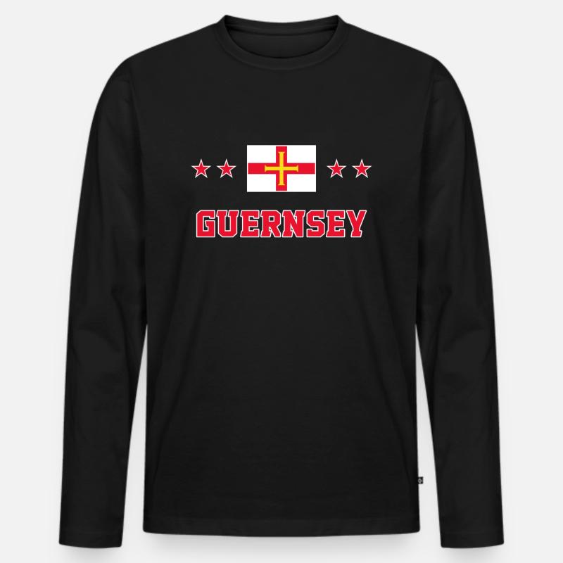 Guernsey - Männer Premium Bio Langarmshirt - Schwarz