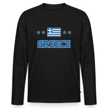 Greece - Men's Premium Organic Long Sleeve Shirt - black - Front - Nico (187cm)