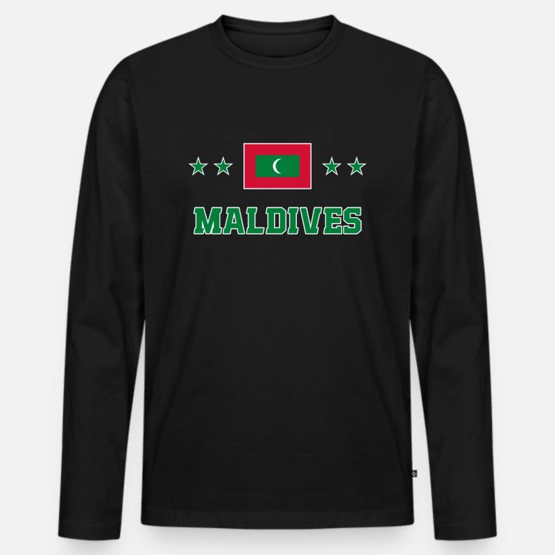 Malediven - Männer Premium Bio Langarmshirt - Schwarz