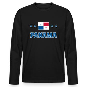 Panama - T-shirt manches longues Premium bio Homme - noir - Devant - Nico (187cm)