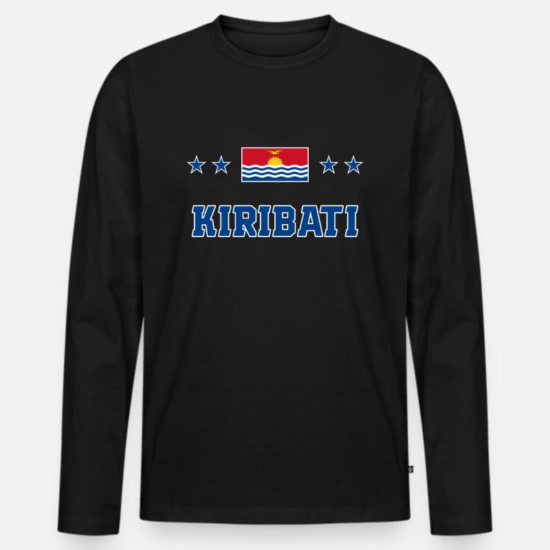 Kiribati - Männer Premium Bio Langarmshirt - Schwarz