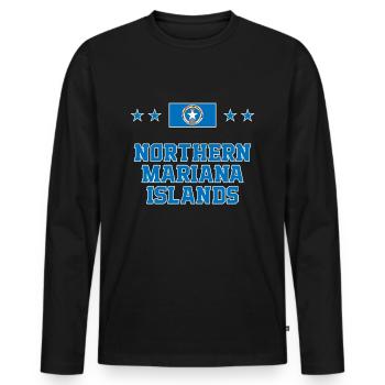 Nördliche Marianen - Männer Premium Bio Langarmshirt - Schwarz - Vorne - Nico (187cm)