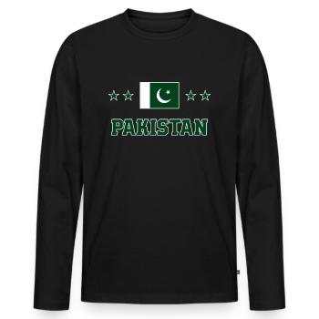 Pakistan - Men's Premium Organic Long Sleeve Shirt - black - Front - Nico (187cm)