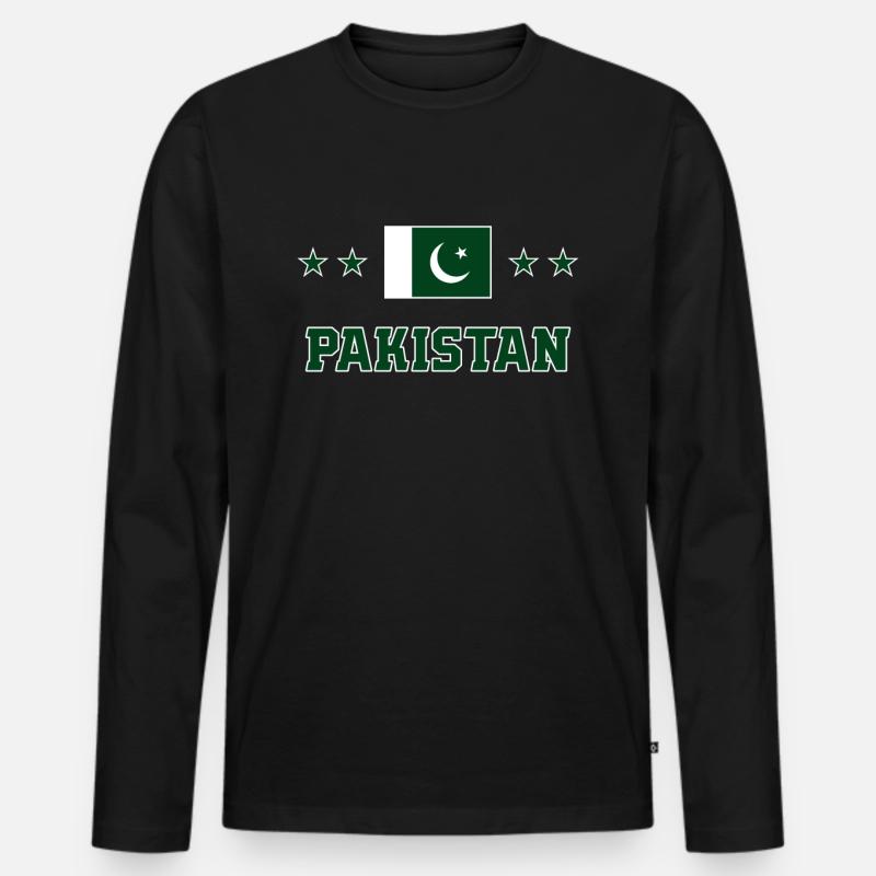 Pakistan - Männer Premium Bio Langarmshirt - Schwarz