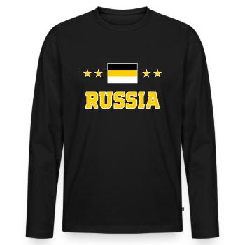 Empire russe - T-shirt manches longues Premium bio Homme - noir - Devant - Nico (187cm)