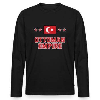 Empire ottoman - T-shirt manches longues Premium bio Homme - noir - Devant - Nico (187cm)