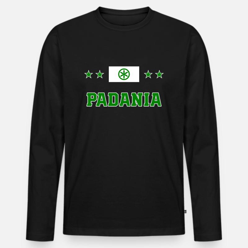 Padanien - Männer Premium Bio Langarmshirt - Schwarz