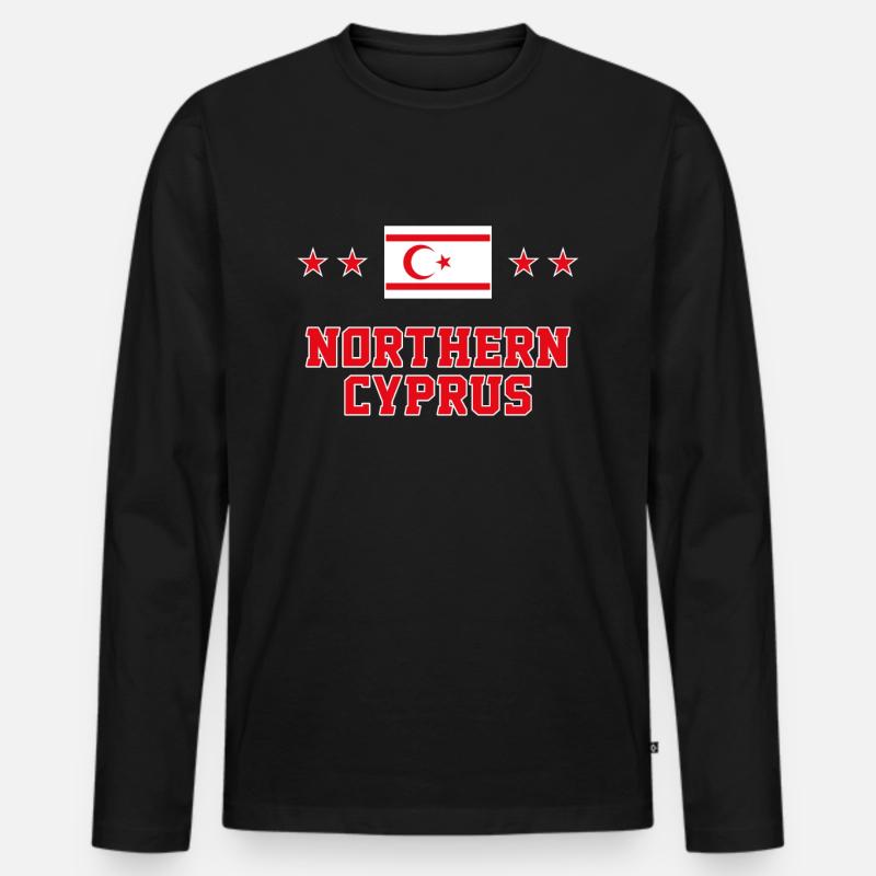 Nordzypern - Männer Premium Bio Langarmshirt - Schwarz