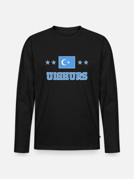 Uiguren - Männer Premium Bio Langarmshirt - Schwarz