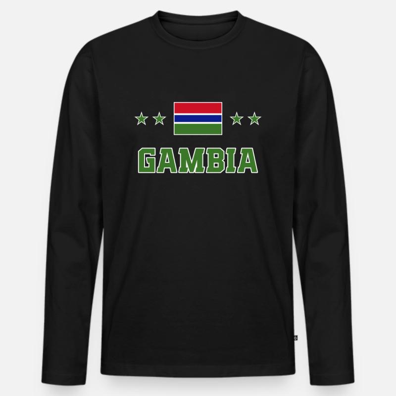 Gambia - Männer Premium Bio Langarmshirt - Schwarz
