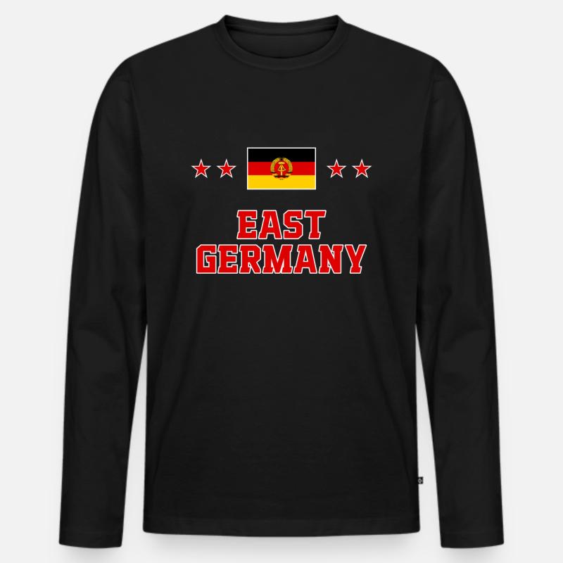 DDR - Männer Premium Bio Langarmshirt - Schwarz