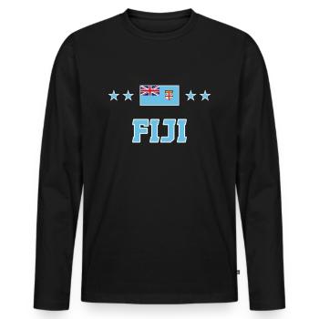 Fiji - Men's Premium Organic Long Sleeve Shirt - black - Front - Nico (187cm)