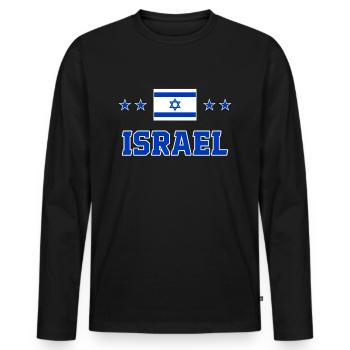 Israel - Men's Premium Organic Long Sleeve Shirt - black - Front - Nico (187cm)