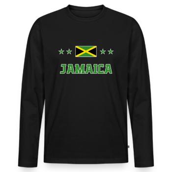 Jamaica - Men's Premium Organic Long Sleeve Shirt - black - Front - Nico (187cm)