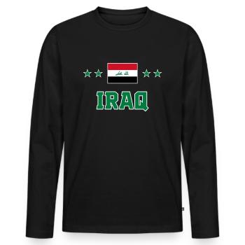 Irak - T-shirt manches longues Premium bio Homme - noir - Devant - Nico (187cm)