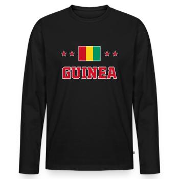 Guinea - Men's Premium Organic Long Sleeve Shirt - black - Front - Nico (187cm)