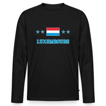 Luxembourg - Men's Premium Organic Long Sleeve Shirt - black - Front - Nico (187cm)