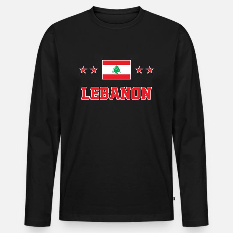 Libanon - Männer Premium Bio Langarmshirt - Schwarz