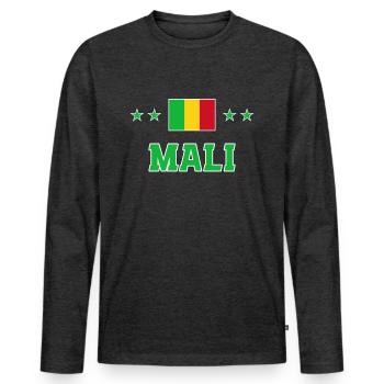 Mali - T-shirt manches longues Premium bio Homme - anthracite chiné - Devant - Nico (187cm)
