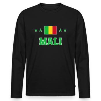 Mali - Männer Premium Bio Langarmshirt - Schwarz - Vorne - Nico (187cm)