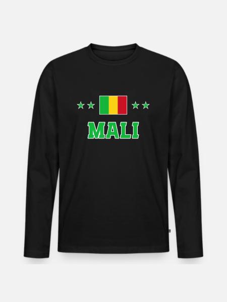 Mali - T-shirt manches longues Premium bio Homme - noir