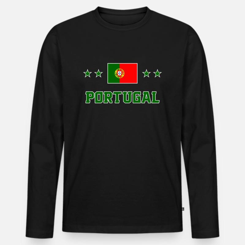 Portugal - Männer Premium Bio Langarmshirt - Schwarz