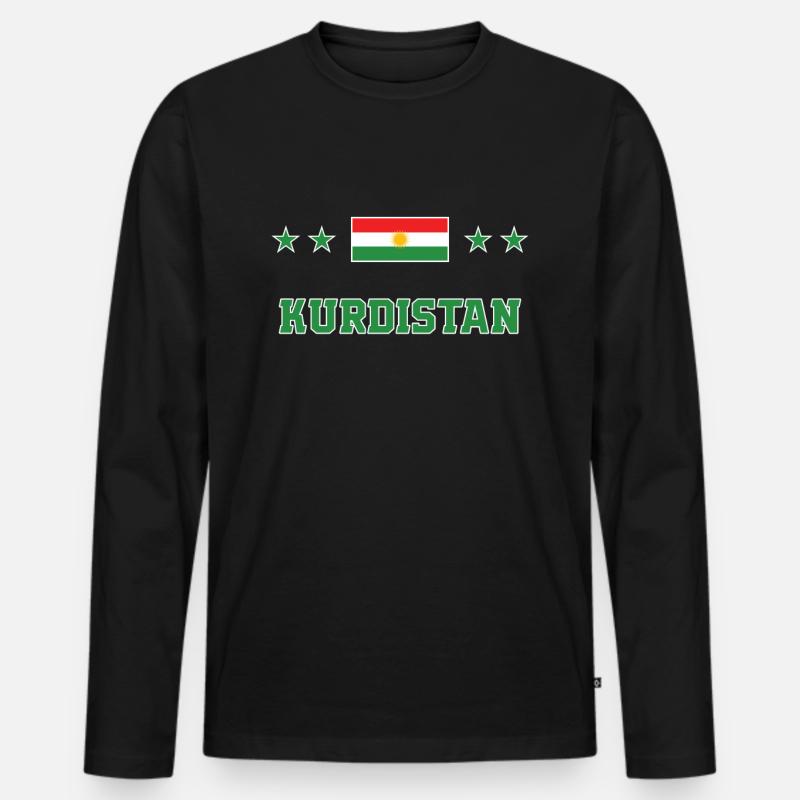 Kurdistan - Männer Premium Bio Langarmshirt - Schwarz