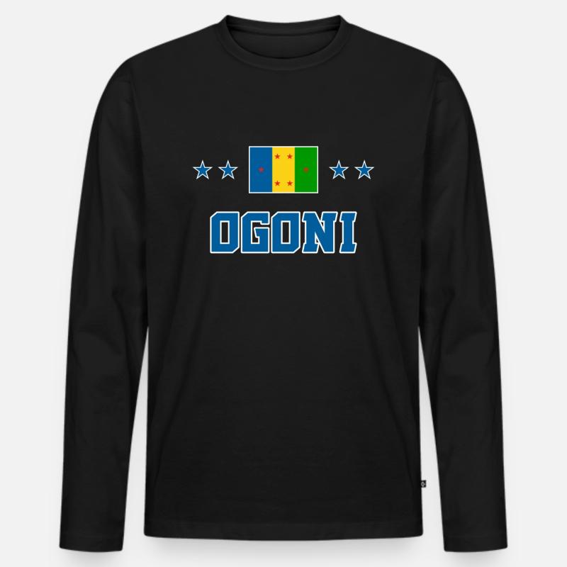 Ogoni - Männer Premium Bio Langarmshirt - Schwarz