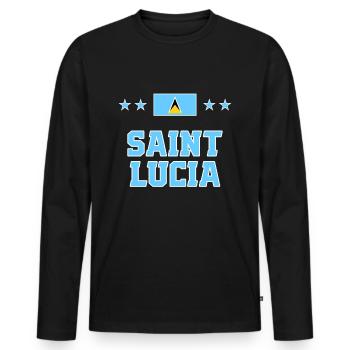 Saint Lucia - Men's Premium Organic Long Sleeve Shirt - black - Front - Nico (187cm)