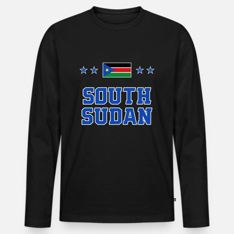 Sud Sudan - Maglia a manica lunga ecologica premium da uomo - nero