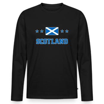 Scotland - Men's Premium Organic Long Sleeve Shirt - black - Front - Nico (187cm)