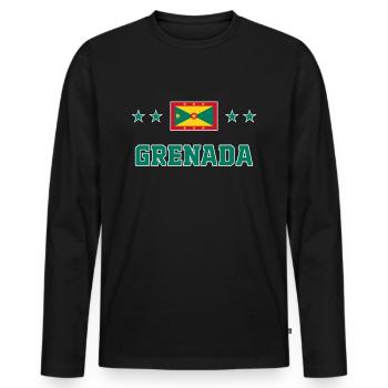 Grenade - T-shirt manches longues Premium bio Homme - noir - Devant - Nico (187cm)